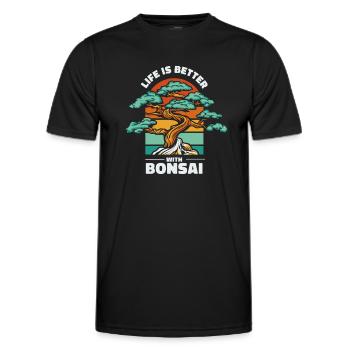 Life Is Better With Bonsai Indoor Bonsai Bonsai - Men's Functional T-Shirt - black - Front - AI Model Male 178 dark (178cm)