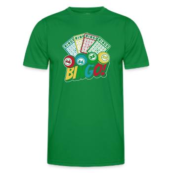 Daubers Professional Caller Bingo Lover Bingo - Männer Funktions-T-Shirt - Kelly Green - Vorne - AI Model Male 178 dark (178cm)