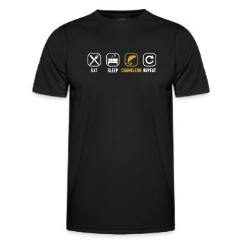 Manger dormir Caméléon Répéter Panther Voilé Amant - T-shirt sport Homme - noir - Devant - AI Model Male 178 dark (178cm)