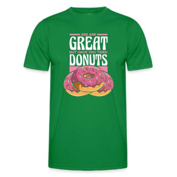 Bauchmuskeln sind großartig, aber ich habe Donuts Donuts probiert - Männer Funktions-T-Shirt - Kelly Green - Vorne - AI Model Male 178 dark (178cm)