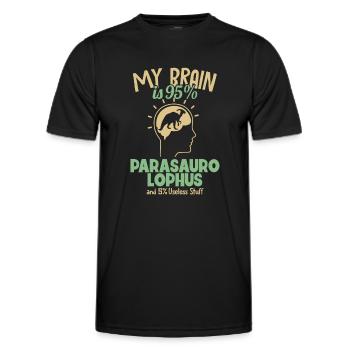 My Brain is 95% Parasaurolophus Dinosaur - Men's Functional T-Shirt - black - Front - AI Model Male 178 dark (178cm)