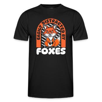 Leicht ablenkbar durch Füchse Canidae Caninae Rot - Männer Funktions-T-Shirt - Schwarz - Vorne - AI Model Male 178 dark (178cm)