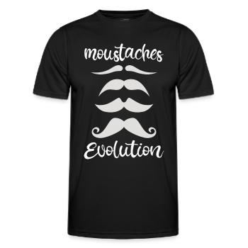 Moustache evolution - Men's Functional T-Shirt - black - Front - AI Model Male 178 dark (178cm)