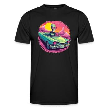 Alien Lowrider Auto Weltall Brille Sonne Wüste - Männer Funktions-T-Shirt - Schwarz - Vorne - AI Model Male 178 dark (178cm)