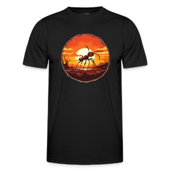 Little Ant Sunset Earth Hill Sun - Men's Functional T-Shirt - black - Front - AI Model Male 178 dark (178cm)