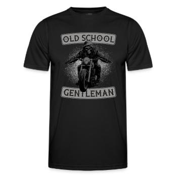 Motorcycle Old Man Vintage Old School Gentleman - Men's Functional T-Shirt - black - Front - AI Model Male 178 dark (178cm)