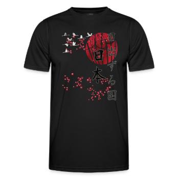 Japan Vintage Streetwear japanische Kunst - Männer Funktions-T-Shirt - Schwarz - Vorne - AI Model Male 178 dark (178cm)