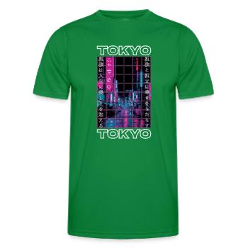Japan 80er Retro Tokio Ästhetik Vaporwave - Männer Funktions-T-Shirt - Kelly Green - Vorne - AI Model Male 178 dark (178cm)