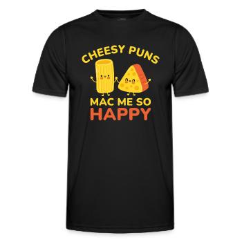 Cheesy Wortspiele Mac Me So Happy - Männer Funktions-T-Shirt - Schwarz - Vorne - AI Model Male 178 dark (178cm)