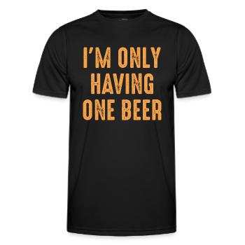 Ich trinke nur ein Bier - Männer Funktions-T-Shirt - Schwarz - Vorne - AI Model Male 178 dark (178cm)