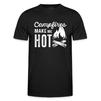 Lagerfeuer machen mich heiß - Männer Funktions-T-Shirt - Schwarz - Vorne - AI Model Male 178 dark (178cm)