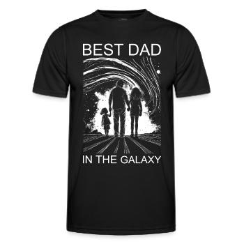 Père Fille Papa Filles Meilleur Papa de la galaxie - T-shirt sport Homme - noir - Devant - AI Model Male 178 dark (178cm)