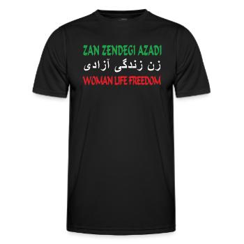 Woman Life Freedom Zan Zendegi Azadi - Men's Functional T-Shirt - black - Front - AI Model Male 178 dark (178cm)