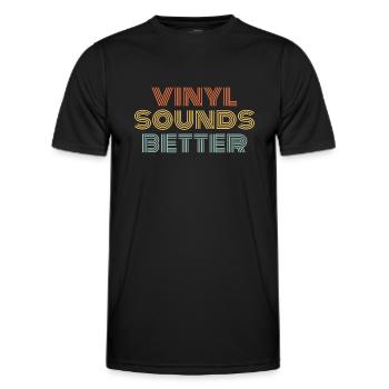 Vinyl Sounds Better Vintage Audiophile Music - Men's Functional T-Shirt - black - Front - AI Model Male 178 dark (178cm)