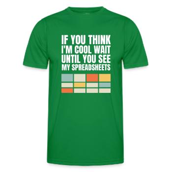 Funny Actuary Statistician Love Spreadsheets - Men's Functional T-Shirt - kelly green - Front - AI Model Male 178 dark (178cm)