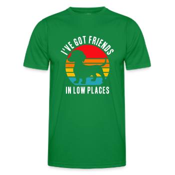 Funny Wiener Dog Lover Dachshund Friends In Low - Men's Functional T-Shirt - kelly green - Front - AI Model Male 178 dark (178cm)