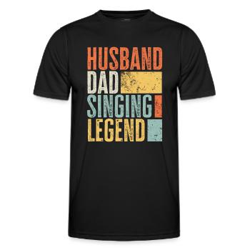 Chanter mari papa légendaire père meilleur rétro - T-shirt sport Homme - noir - Devant - AI Model Male 178 dark (178cm)