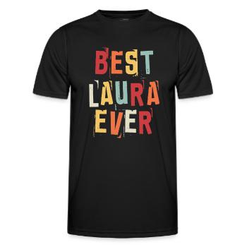 Beste Laura aller Zeiten Beliebte Retro-Geburtsnamen Laura - Männer Funktions-T-Shirt - Schwarz - Vorne - AI Model Male 178 dark (178cm)
