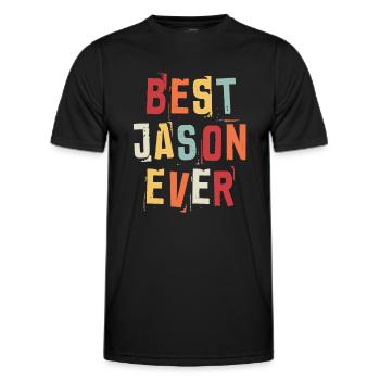 Meilleur Jason jamais populaire rétro Birth Names Jason - T-shirt sport Homme - noir - Devant - AI Model Male 178 dark (178cm)