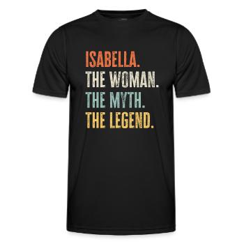 Isabella die Beste, Frau Mythos Legende, lustig am besten - Männer Funktions-T-Shirt - Schwarz - Vorne - AI Model Male 178 dark (178cm)