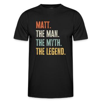 Matt Le Meilleur, Légende du Mythe de l’Homme, Meilleur Nom drôle - T-shirt sport Homme - noir - Devant - AI Model Male 178 dark (178cm)