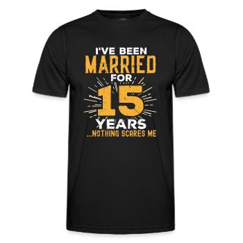 15ème anniversaire de mariage Drôles de couples mariés Gif - T-shirt sport Homme - noir - Devant - AI Model Male 178 dark (178cm)