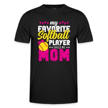 Lustige Softball Mutter Tochter Übung Stolze Eltern - Männer Funktions-T-Shirt - Schwarz - Vorne - AI Model Male 178 dark (178cm)