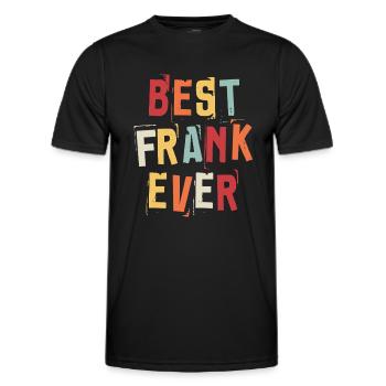 Meilleur Frank jamais rétro Prénom Texte disant - T-shirt sport Homme - noir - Devant - AI Model Male 178 dark (178cm)