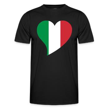 Coeur pour l'Italie - T-shirt sport Homme - noir - Devant - AI Model Male 178 dark (178cm)