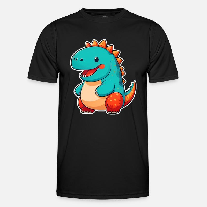 Cute Comic Dinosaur - Men's Functional T-Shirt - black