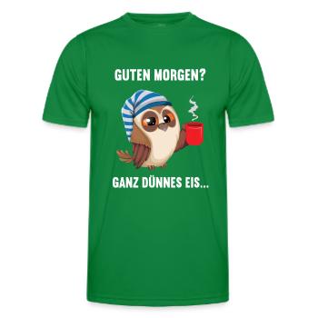 Guten morgen Eule Eulen Eulenliebhaber Nachtvogel - Männer Funktions-T-Shirt - Kelly Green - Vorne - AI Model Male 178 dark (178cm)