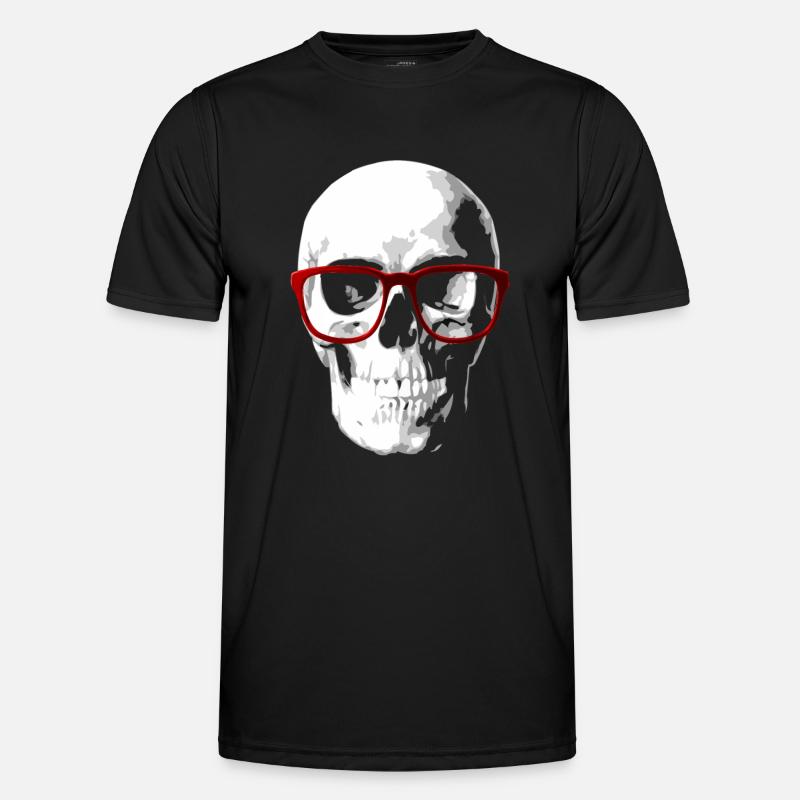 Nerd skull for geeks - Men's Functional T-Shirt - black