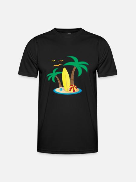 Urlaubsinsel Design - Männer Funktions-T-Shirt - Schwarz