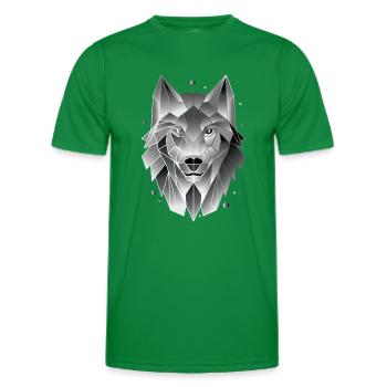 Wolf T-Shirt Polygon Geometrisch Geschenk - Männer Funktions-T-Shirt - Kelly Green - Vorne - AI Model Male 178 dark (178cm)