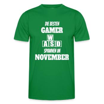 Game Gaming Geburtstag November Konsole Controller - Männer Funktions-T-Shirt - Kelly Green - Vorne - AI Model Male 178 dark (178cm)