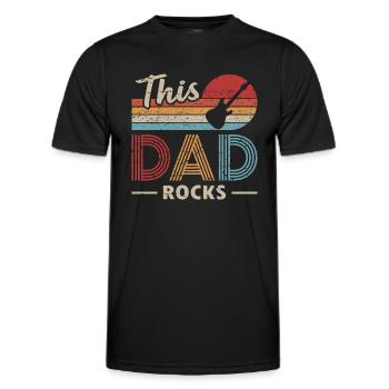 Ce papa rocks bassiste - T-shirt sport Homme - noir - Devant - AI Model Male 178 dark (178cm)