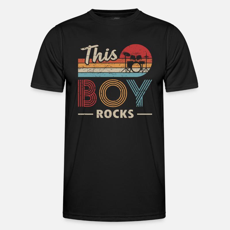 This Boy Rocks Drummer - Men's Functional T-Shirt - black