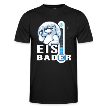 winterbader eisbär ice cool eisbader cold temp - T-shirt sport Homme - noir - Devant - AI Model Male 178 dark (178cm)