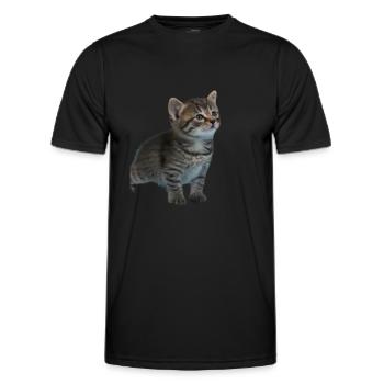 Cute kitten - Men's Functional T-Shirt - black - Front - AI Model Male 178 dark (178cm)