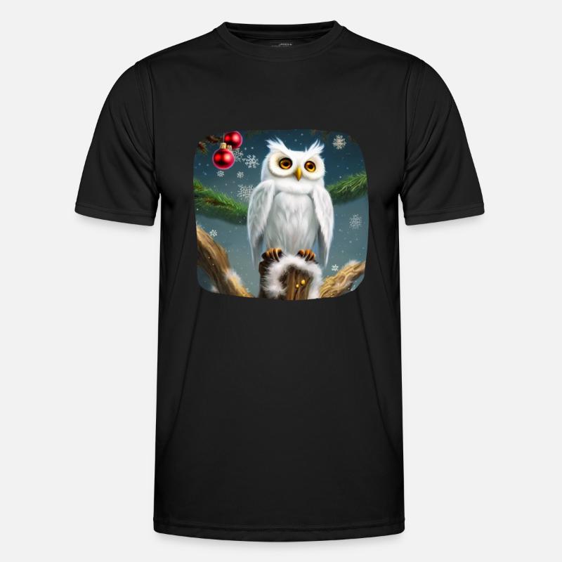 Weihnachtsmotiv Schneeeule Männer Funktions-T-Shirt