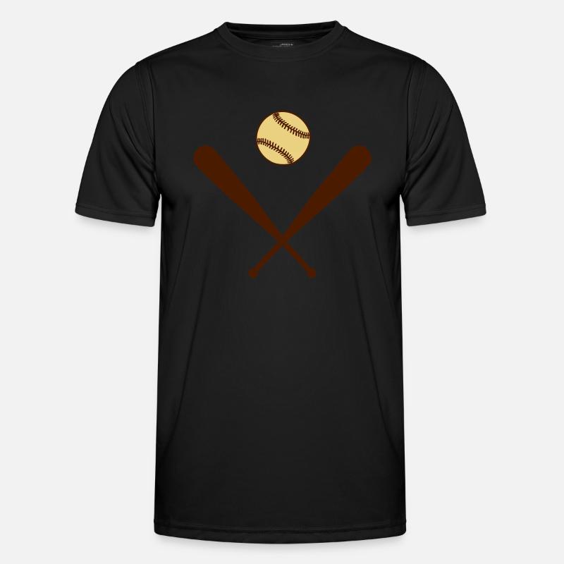 Baseball - Männer Funktions-T-Shirt - Schwarz