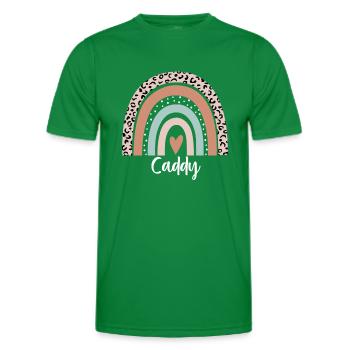 Caddy Regenbogen Leopard Lustiger Caddy Wertschätzung - Männer Funktions-T-Shirt - Kelly Green - Vorne - AI Model Male 178 dark (178cm)