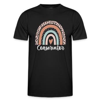 Conservator Rainbow Leopard Funny Conservator - Men's Functional T-Shirt - black - Front - AI Model Male 178 dark (178cm)