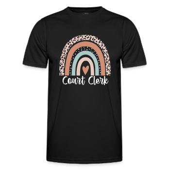 Court Clerk Rainbow Leopard Funny Court Clerk - Men's Functional T-Shirt - black - Front - AI Model Male 178 dark (178cm)
