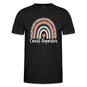 Court Reporter Rainbow Leopard Funny Court - Men's Functional T-Shirt - black - Front - AI Model Male 178 dark (178cm)