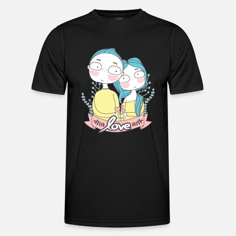 Liebhaber Junge und Mädchen - Männer Funktions-T-Shirt - Schwarz