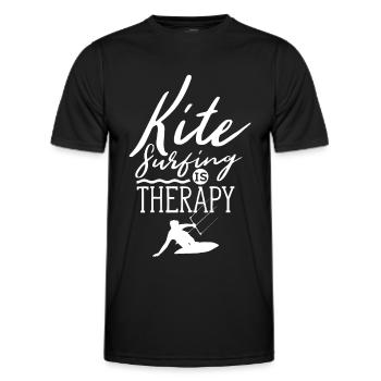 Kitesurfen Ist Meine Therapie Kitesurf Kitesurfer - Männer Funktions-T-Shirt - Schwarz - Vorne - AI Model Male 178 dark (178cm)