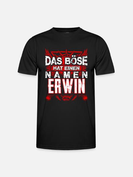 ERWIN - Name - Männer Funktions-T-Shirt - Schwarz