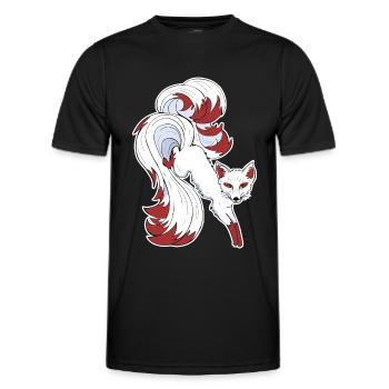 Nine-tailed fox - Men's Functional T-Shirt - black - Front - AI Model Male 178 dark (178cm)