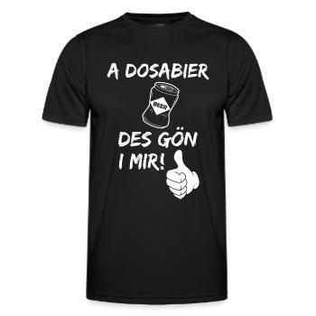 Bier Dosenbier Lustiger Spruch Vorarlberg Dialekt - Männer Funktions-T-Shirt - Schwarz - Vorne - AI Model Male 178 dark (178cm)